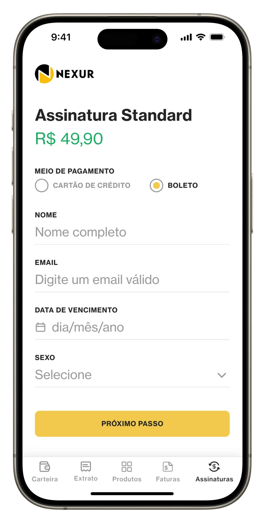 Subscription signup